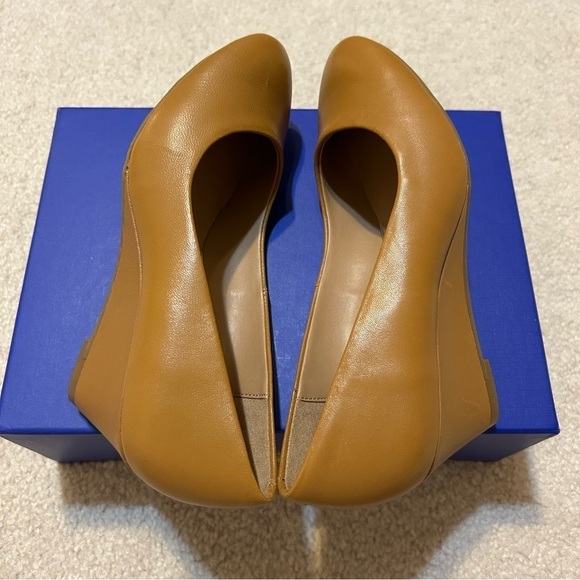 AEROSOLES Women's Iris Slip on Wedge Pump in Light Tan Leather Size 6.5 - Picture 3 of 8